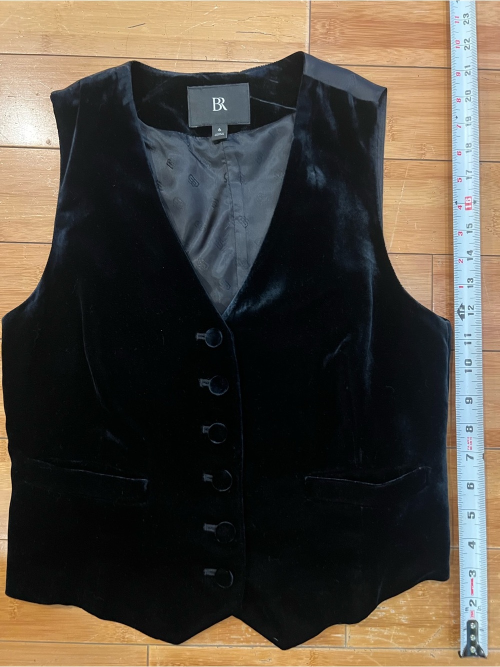 Banana Republic Black Velvet Vest Cropped